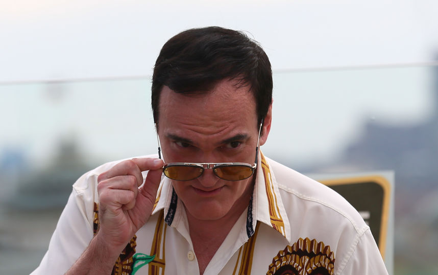 Режиссер Квентин Тарантино во время фотоколла на крыше отеля The Ritz Carlton Moscow в Москве. Фото Василий Кузьмичёнок