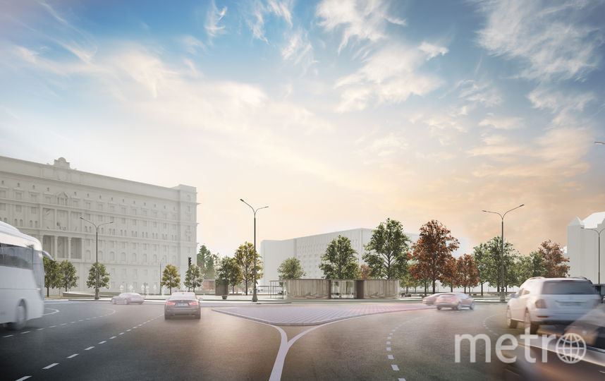 Вид на обновлённую Лубянку от Тетрального проезда. Фото КБ "Стрелка", "Metro"