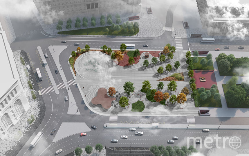 Вид сверху. Справа Политехнический музей, сверху здание ФСБ. Фото КБ "Стрелка", "Metro"