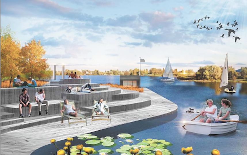 Зона отдыха у прудов в парке «Митино». Фото Изображение предоставлено архбюро Kleinewelt Architekten