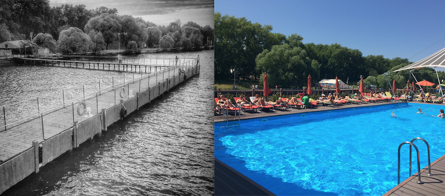 Парк "Северное Тушино" раньше и сейчас. Фото предоставлено Мосгорпарком