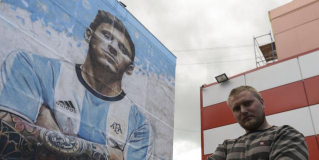 Граффити с изображением аргентинского футболиста Лионеля Месси.