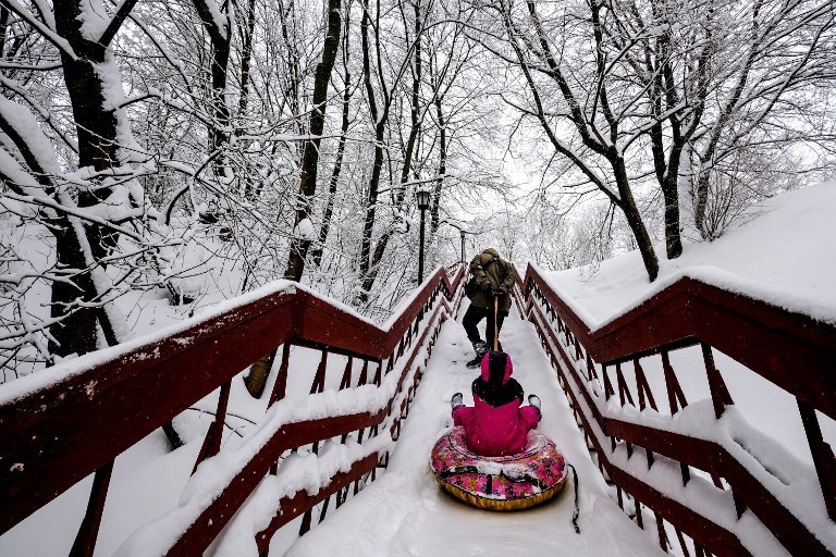 Снегопады в Москве. Фото AFP