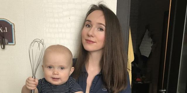 Екатерина Мокрякова с сыном Кузей.