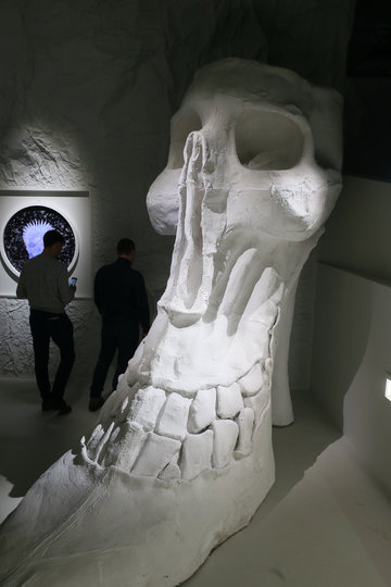 Работа «Большой каблук» в виде ботинка-черепа обыгрывает противостояние двух начал – человеческого и потустороннего. Фото Василий Кузьмичёнок