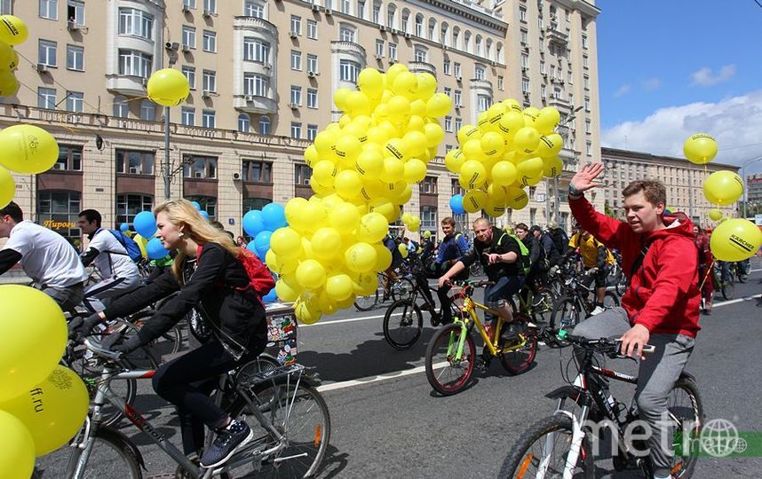 На Садовом кольце в столице проходит пятый велопарад. Фото Василий Кузьмичёнок., "Metro"