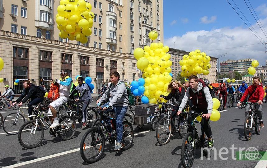 На Садовом кольце в столице проходит пятый велопарад. Фото Василий Кузьмичёнок., "Metro"