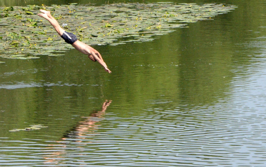Отдыхающие на речке в Подмосковье. Фото РИА Новости