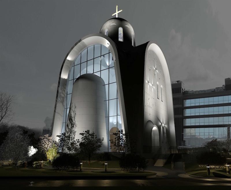 Стеклянная стена и подсветка: Православный храм в современном стиле построят в Москве