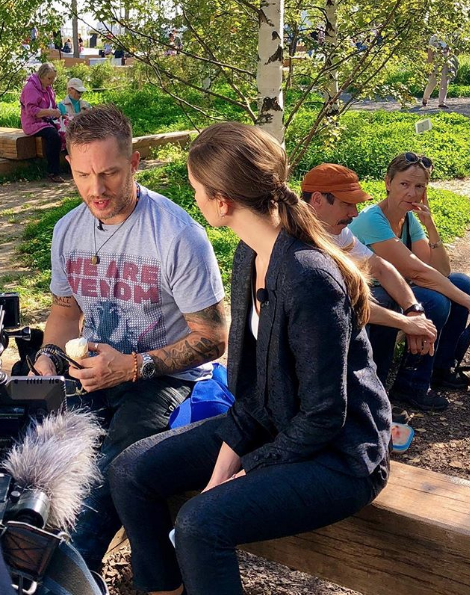 Том Харди в парке "Зарядье". Фото скриншот Instagram lyapinna