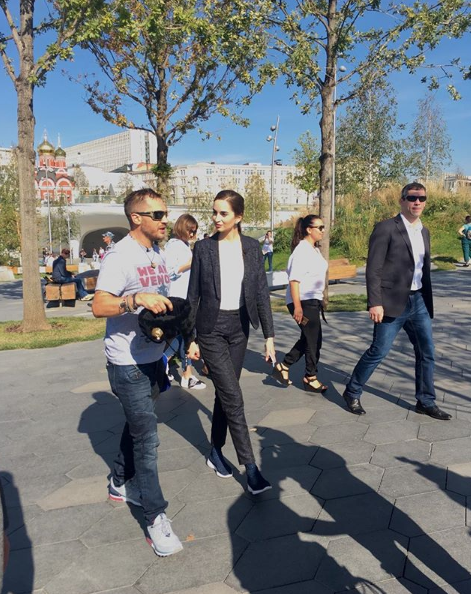 Том Харди в парке "Зарядье". Фото скриншот Instagram andriy_sem