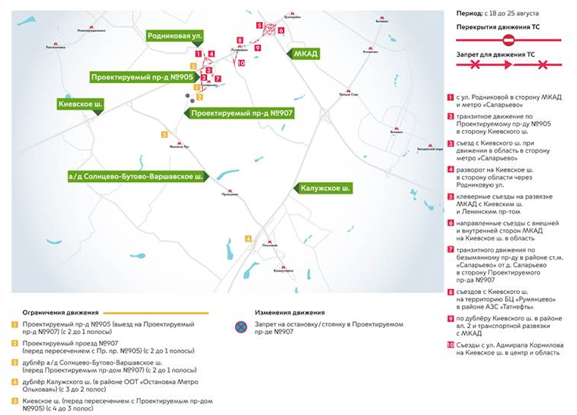 В четырёх округах Москвы ограничат движение из-за закрытия красной ветки метро. Фото ЦОДД