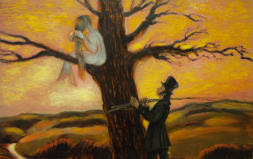 Рисунки Игоря Шаймарданова. "Вечерний клёв". Фото предоставлены Государственным музеем имени А.С. Пушкина