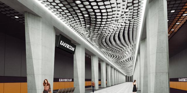 Станция "Воронцовская" (рабочее название "Калужская"). Здесь будет переход на Калужско-Рижскую линию.