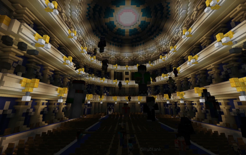 Вот так выглядит зал БДТ во вселенной Minecraft. Фото скриншот YouTube, Скриншот Youtube