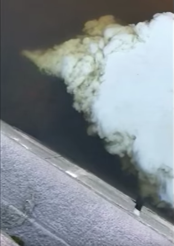 В Петербурге огромное белое пятно на Неве сняли на видео