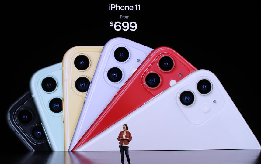Новые модели iPhone в разных цветах. Фото AFP