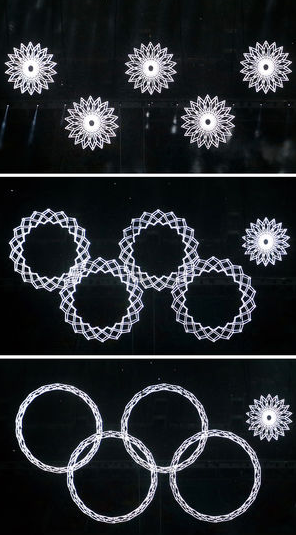 Нераскрывшееся кольцо на Олимпиаде в Сочи-2014. Фото AFP