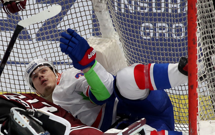 Фрагмент матча СКА - "Динамо" (Рига). Фото Юрий Кузьмин, Андрей Голованов, photo.khl.ru
