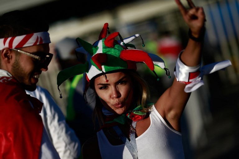 Болельщицы на матче Иран - Испания в Казани. Фото AFP