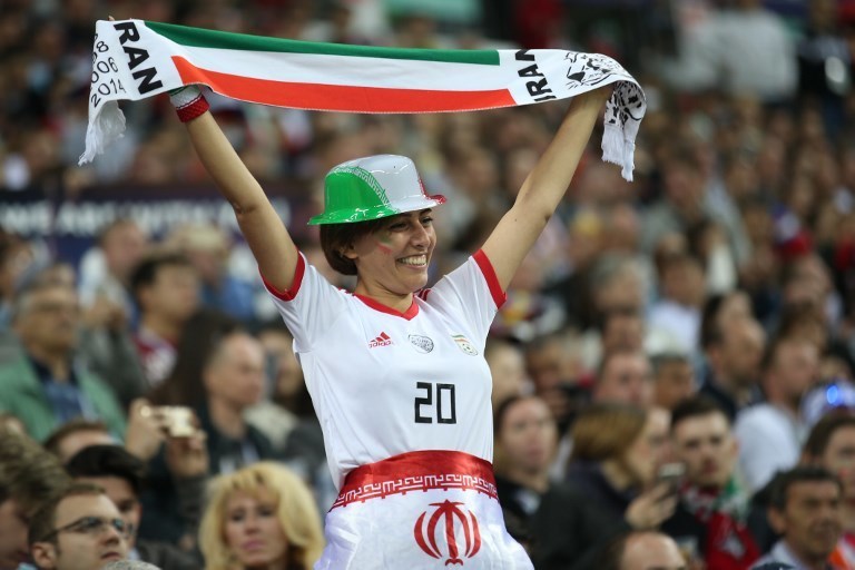 Болельщицы на матче Иран - Испания в Казани. Фото AFP