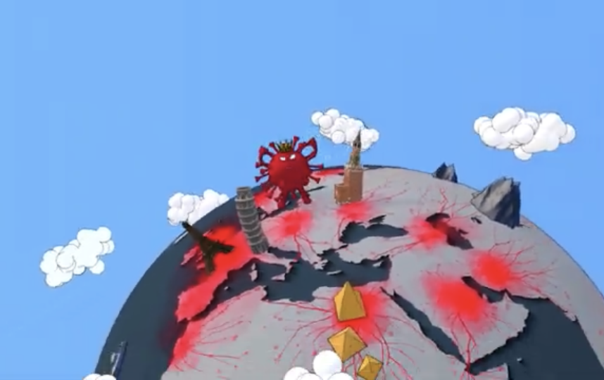 Вирус-пират. Фото скриншот https://www.youtube.com/watch?v=QjTSoi0bxOY&feature=youtu.be