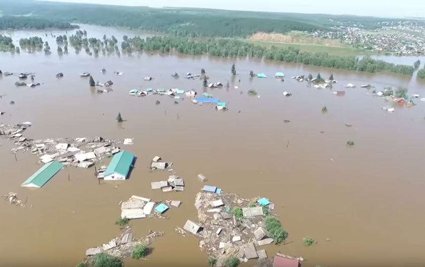 Последствия паводка в Тулуне. Фото youtube.com/watch?v=3xeX9zWhXTA