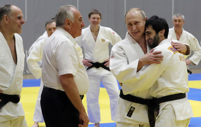 Владимир Путин на тренировке по дзюдо. Фото AFP