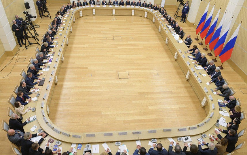 Владимир Путин на совещании рабочей группы по поправкам в Конституцию. Фото AFP