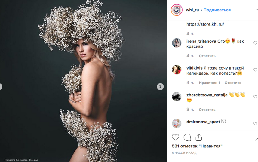 В фотосессии приняли участие 12 российских хоккеисток из семи клубов ЖХЛ. Фото скриншот: instagram.com/whl_ru/