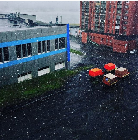 В Норильске выпал снег. Фото Instagram/kyzbmu4_1993
