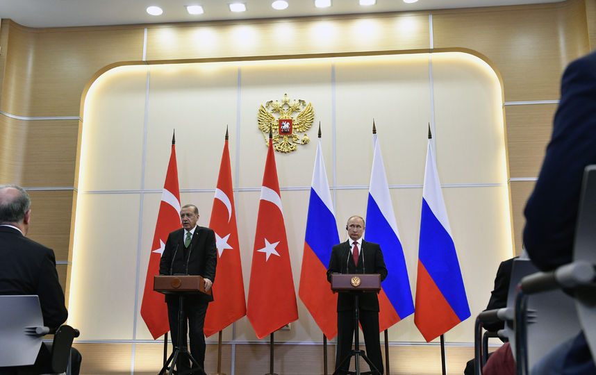 Переговоры Владимира Путина и Реджепа Эрдогана. Фото AFP