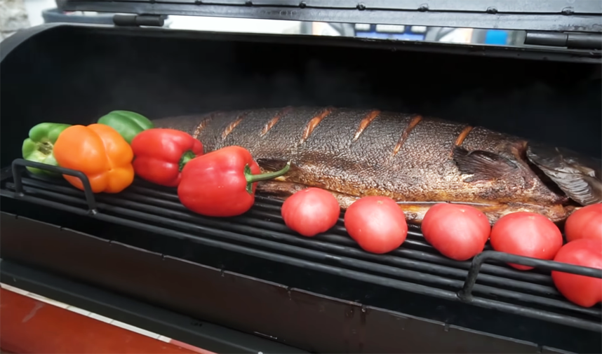 Сёмга горячего копчения. Фото Канал GEORGY KAVKAZ , Скриншот Youtube