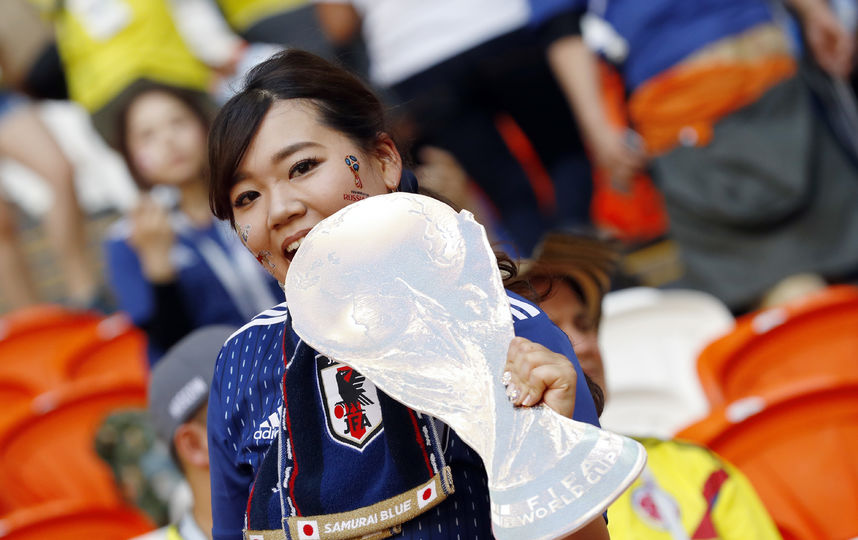 Болельщица на матче Колумбия – Япония в Саранске. Фото AFP