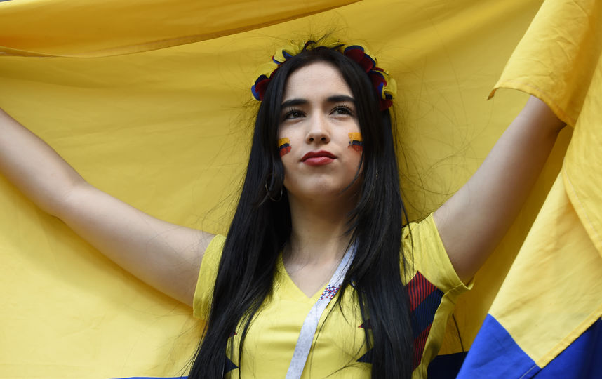 Болельщица на матче Колумбия – Япония в Саранске. Фото AFP