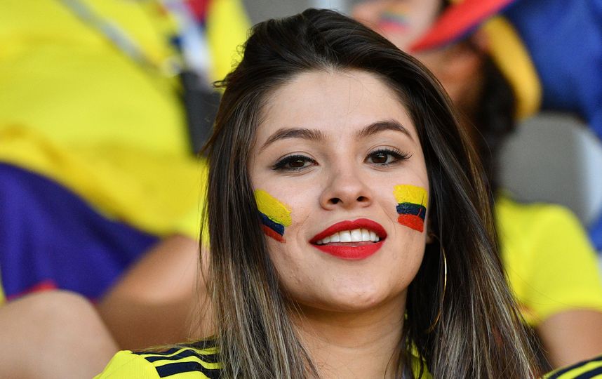 Болельщица на матче Колумбия – Япония в Саранске. Фото AFP