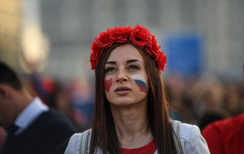 Болельщица на матче Россия – Египет в Санкт-Петербурге. Фото AFP