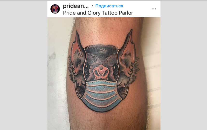 Фантазия тату-мастеров оказалась богата на изображение коронавируса. Тату из США. Фото instagram.com @ prideandglorytattoos