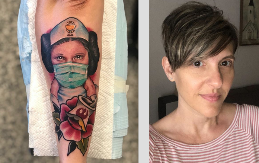 Мелисса и её татуировка принцесса Лея-медсестра. Фото instagram.com @humanclay1