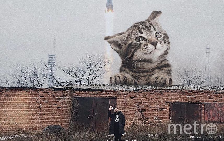 Андрей и кот застали "запуск ракеты". Фото Скриншот Instagram/odnoboko, "Metro"