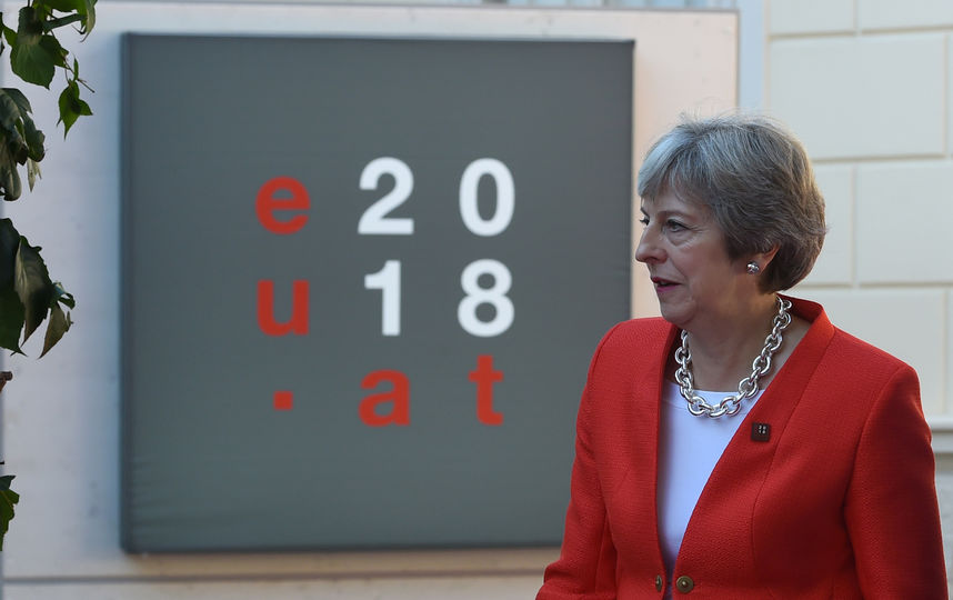 Тереза Мэй на неформальной саммите в Зальцбурге. Фото AFP