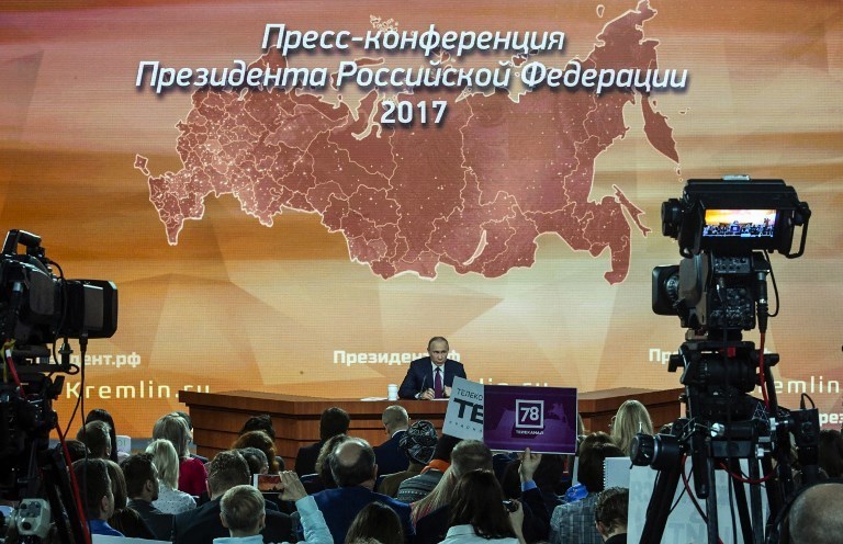 Большая пресс-конференция Владимира Путина. Фото AFP