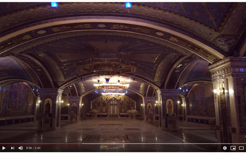 Сейчас в храме Минобороны идут отделочные работы. Фото скриншот Youtube /Фонд Воскресение