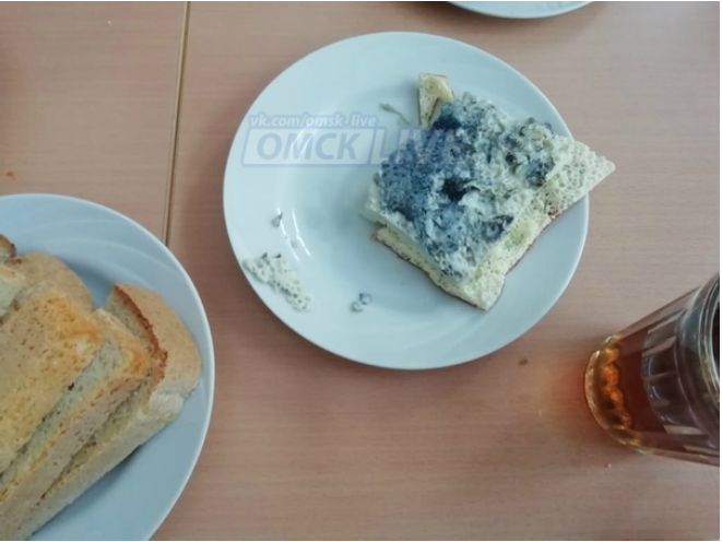 В омской школе учеников накормили синим омлетом
