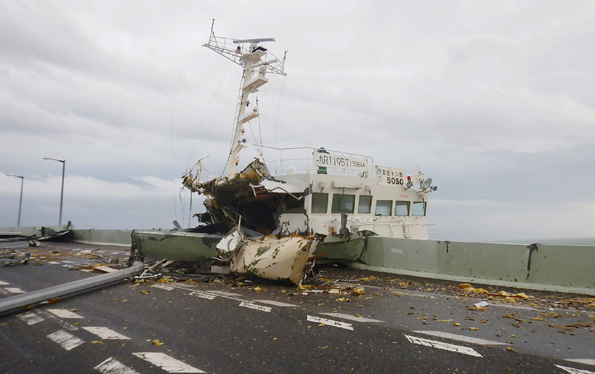 Последствия тайфуна «Джеби» в Японии. Фото AFP