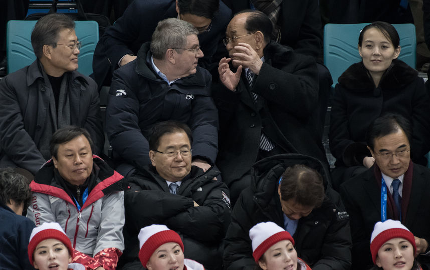 Северокорейские болельщицы на Олимпиаде. Фото AFP