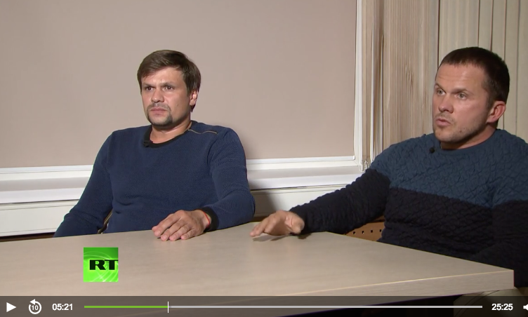 Александр Петров и Руслан Боширов. Фото скриншот https://russian.rt.com/world/video/554018-intervyu-podozrevaemye-skripal