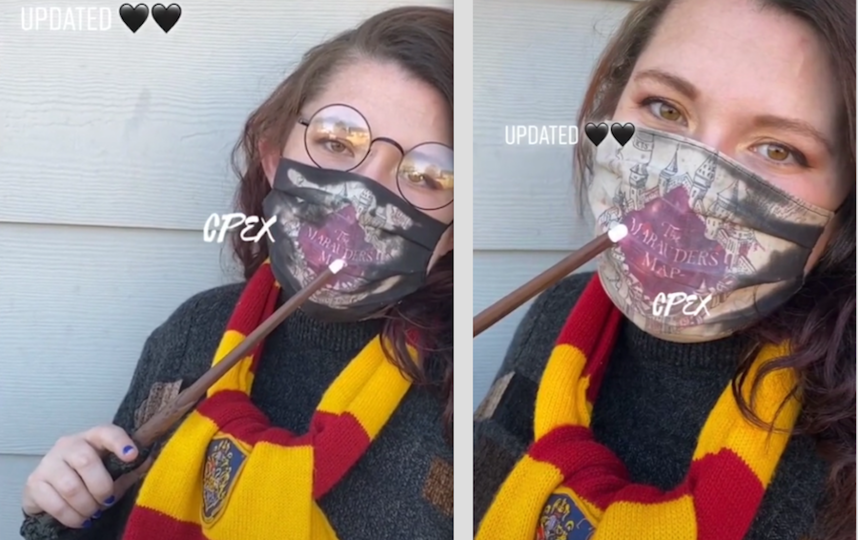 Художница из США сделала маску, на которой во время дыхания появляется Карта мародёров