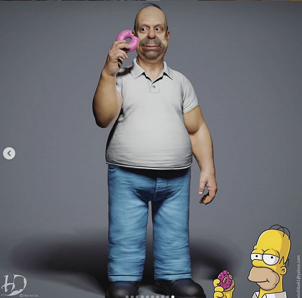 Гомер Симпсон. Фото скриншот: instagram.com/hossein.diba/