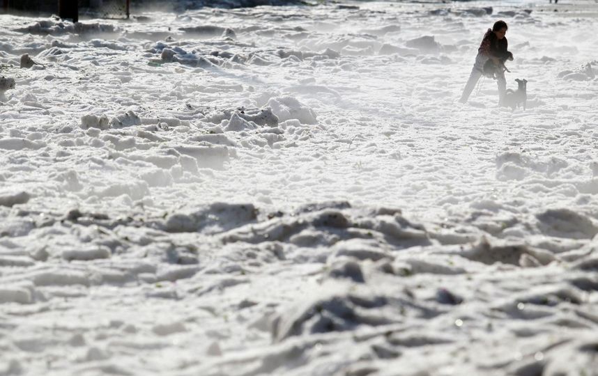 В мексиканском городе Гвадалахара выпал град. Фото AFP